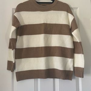 Forever 21 striped cream and tan sweater never worn